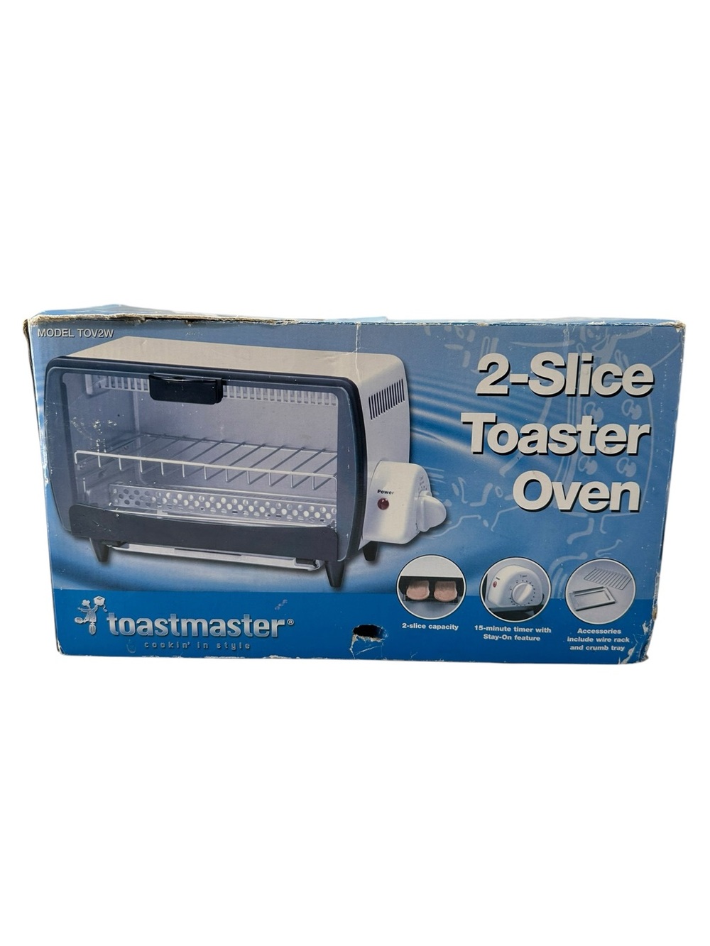 VINTAGE Toastmaster Mini Toaster Oven Model TOV2W White Side Timer 600W OPEN BOX